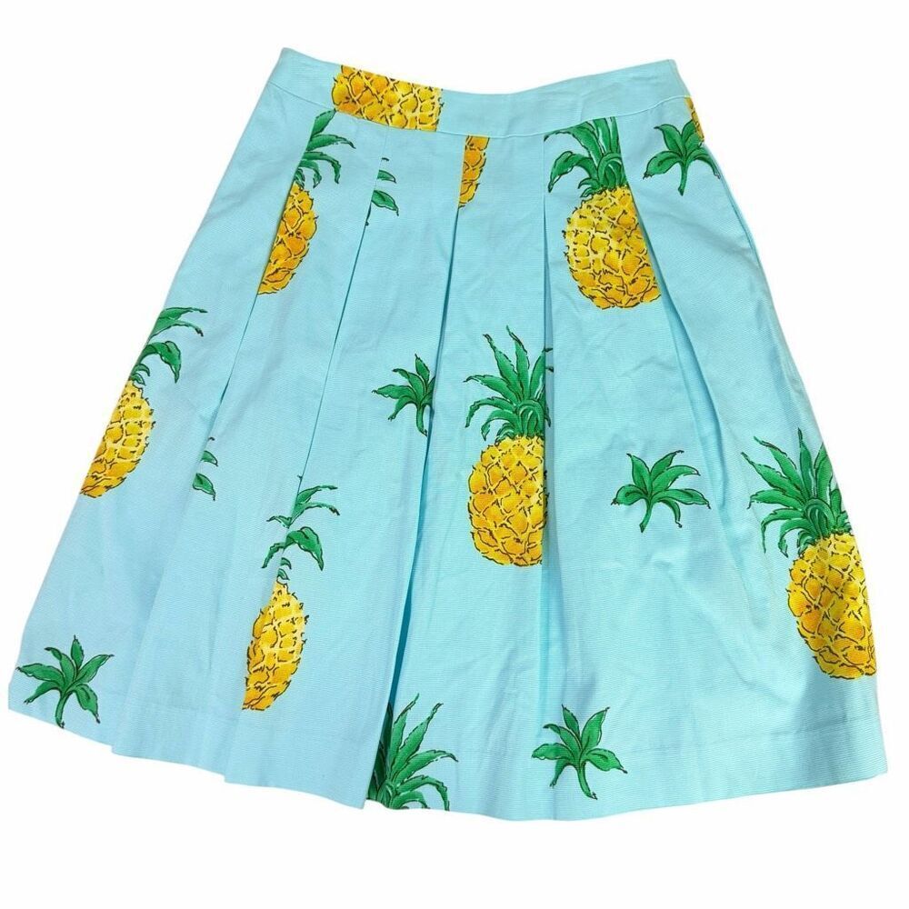Talbots Pineapple Print Pleated Skirt size 2P